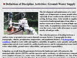 Definition of Discipline Activities: Ground-Water Supply