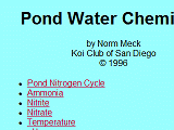 Pond Water Chemistry