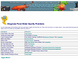 Use this handy page to diagnose pond water quality and clarity problems.